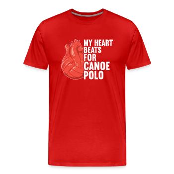Kanu-Polo - Männer Premium Bio T-Shirt - Rot - Vorne - Damien (186cm)
