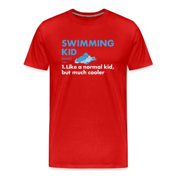 Sport Kid Swimming - Männer Premium Bio T-Shirt - Rot - Vorne - Damien (186cm)