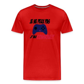 j'ai console - T-shirt bio Premium Homme - rouge - Devant - Damien (186cm)
