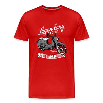 Simson Schwalbe Moped DDR - Männer Premium Bio T-Shirt - Rot - Vorne - Damien (186cm)
