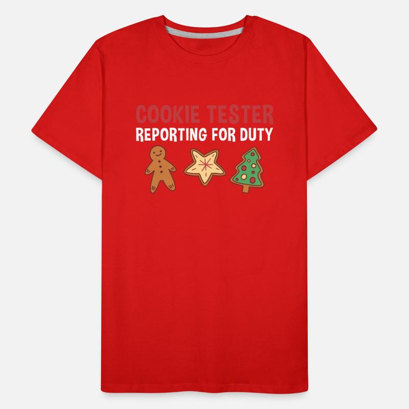 Baking Cookie Tester Reporting For Duty Cookie Men's Premium Organic T-Shirt