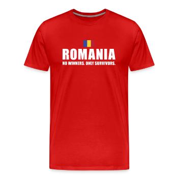 Roumanie Pas de vainqueurs seulement des survivants Roumanie Rugby - T-shirt bio Premium Homme - rouge - Devant - Damien (186cm)