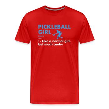 Sport Girl Définition Pickleball - T-shirt bio Premium Homme - rouge - Devant - Damien (186cm)