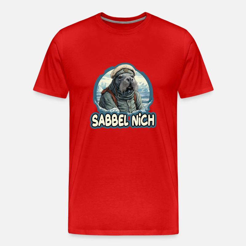 Sabbel Nich Walross Matrose - Männer Premium Bio T-Shirt - Rot
