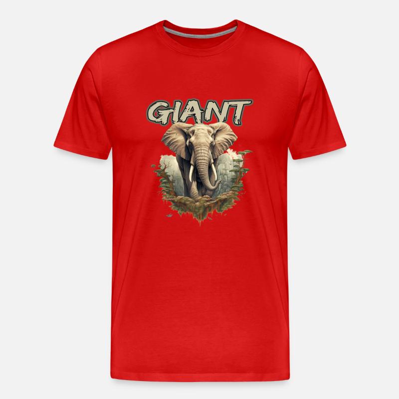 Elefant Gigant Safari - Männer Premium Bio T-Shirt - Rot