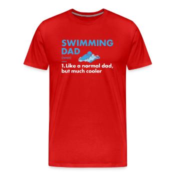 Sport Dad Swimming - Männer Premium Bio T-Shirt - Rot - Vorne - Damien (186cm)