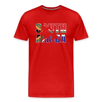 South Africa Rugby - Men's Premium Organic T-Shirt - red - Front - Damien (186cm)