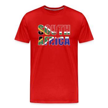 South Africa Rugby - Men's Premium Organic T-Shirt - red - Front - Damien (186cm)