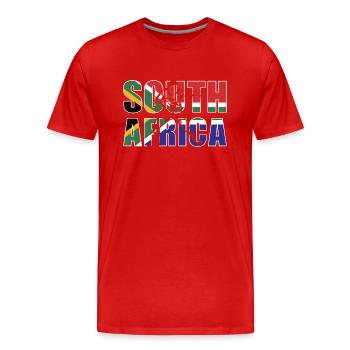 South Africa Rugby - Men's Premium Organic T-Shirt - red - Front - Damien (186cm)