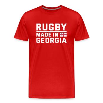Rugby Made From Rugby - Men's Premium Organic T-Shirt - red - Front - Damien (186cm)