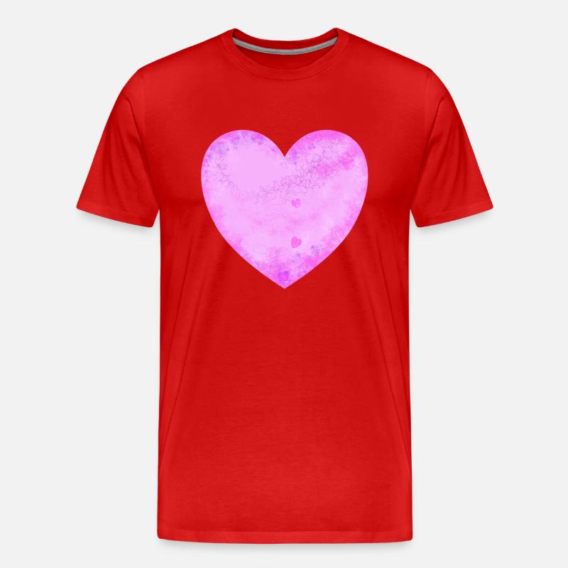 rosa Herz - Männer Premium Bio T-Shirt - Rot
