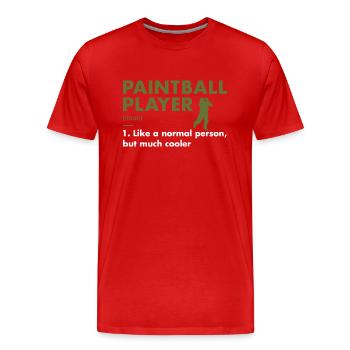 Sport Player Definition Paintball - Men's Premium Organic T-Shirt - red - Front - Damien (186cm)