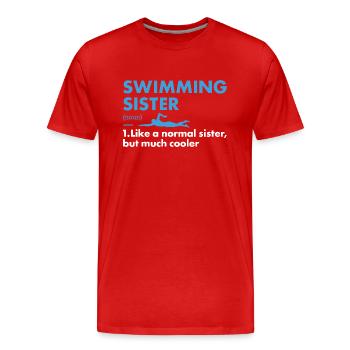 Sport Sister Swimming - Männer Premium Bio T-Shirt - Rot - Vorne - Damien (186cm)
