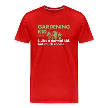 Gardener Kid Definition Gardening - Männer Premium Bio T-Shirt - Rot - Vorne - Damien (186cm)