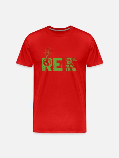 ReCycle ReUse ReNew ReThink - Men's Premium Organic T-Shirt - red