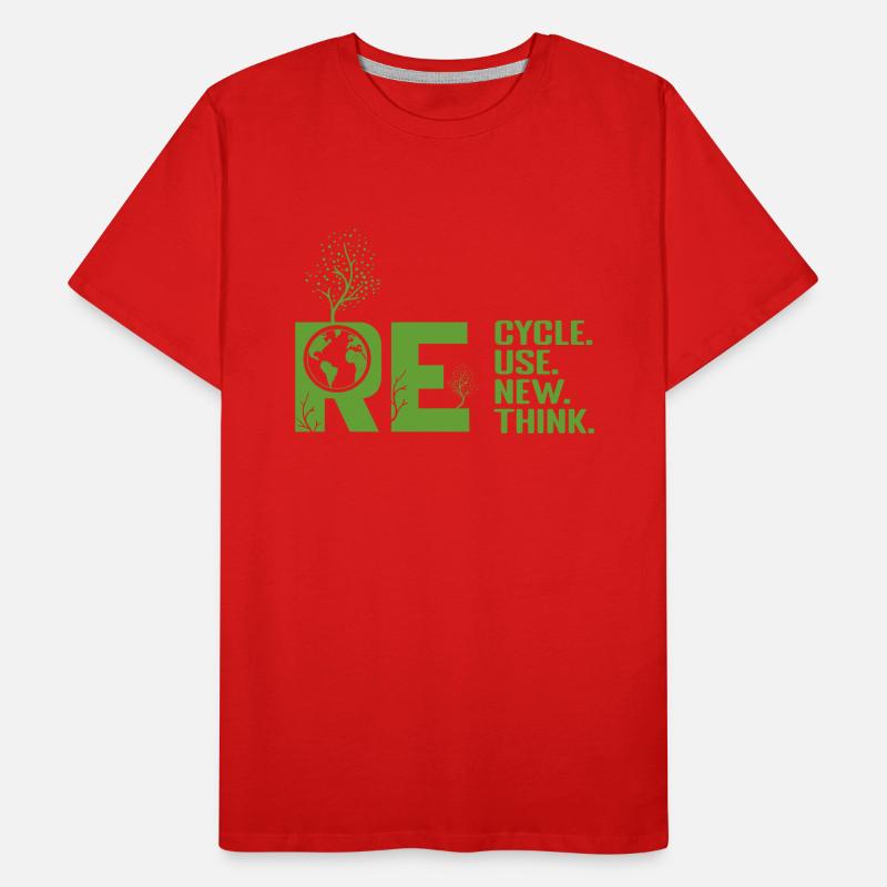 ReRecycler Réutiliser Repenser Repenser T-shirt bio Premium Homme