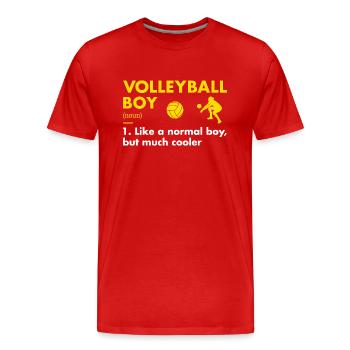 Sport Boy Definition Volleyball - Männer Premium Bio T-Shirt - Rot - Vorne - Damien (186cm)