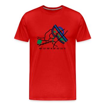 Vienna Vienna city map - Men's Premium Organic T-Shirt - red - Front - Damien (186cm)