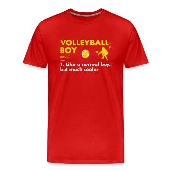 Sport Boy Definition Volleyball - Männer Premium Bio T-Shirt - Rot - Vorne - Damien (186cm)