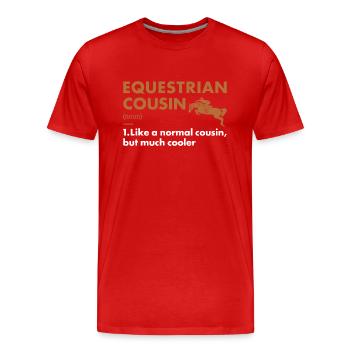 Sport Cousin Définition Équestre - T-shirt bio Premium Homme - rouge - Devant - Damien (186cm)