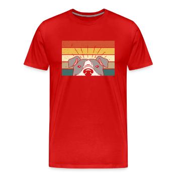 Chien - Drôle de chien - T-shirt bio Premium Homme - rouge - Devant - Damien (186cm)