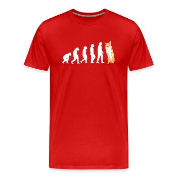Évolution du chien Corgi - T-shirt bio Premium Homme - rouge - Devant - Damien (186cm)