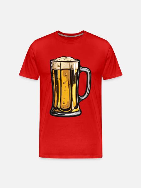Beer Glass Icon - Men's Premium Organic T-Shirt - red