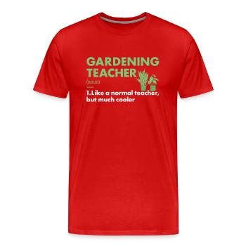 Jardinier Enseignant Définition Jardinage - T-shirt bio Premium Homme - rouge - Devant - Damien (186cm)