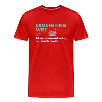 Crocheteuse Femme Définition Crochet - T-shirt bio Premium Homme - rouge - Devant - Damien (186cm)