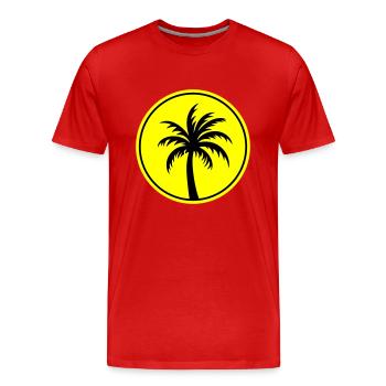 Palm Tree Holiday Beach - Men's Premium Organic T-Shirt - red - Front - Damien (186cm)