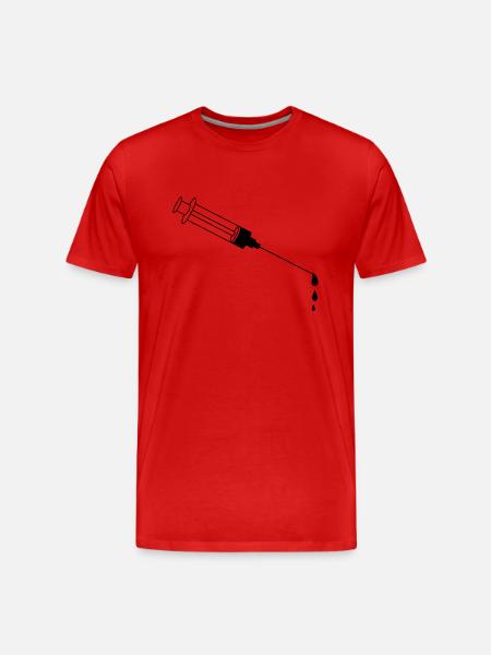 Blood Syringe - Men's Premium Organic T-Shirt - red