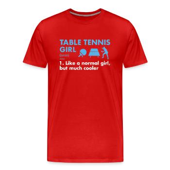 Sport Girl Definition Table Tennis - Men's Premium Organic T-Shirt - red - Front - Damien (186cm)