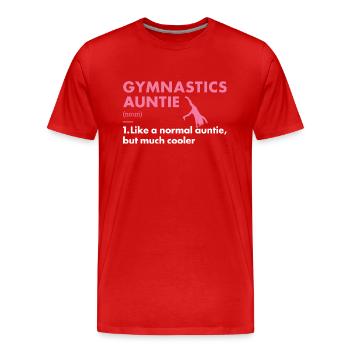 Sport Auntie Gymnastics - Men's Premium Organic T-Shirt - red - Front - Damien (186cm)