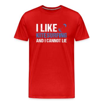 Sport I Like Kitesurfing - Men's Premium Organic T-Shirt - red - Front - Damien (186cm)
