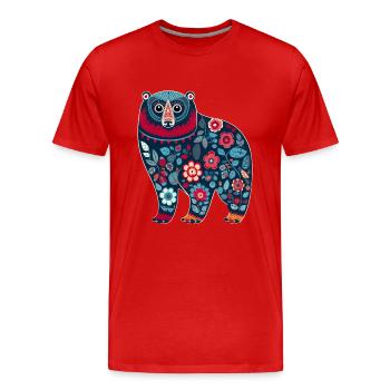 Russische Tradition Weihnachten - Männer Premium Bio T-Shirt - Rot - Vorne - Damien (186cm)