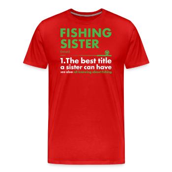 Fisher Sister Définition Pêche - T-shirt bio Premium Homme - rouge - Devant - Damien (186cm)