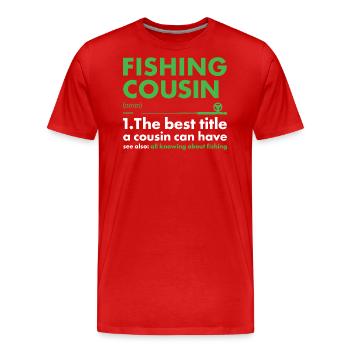 Fisher Cousin Définition Pêche - T-shirt bio Premium Homme - rouge - Devant - Damien (186cm)