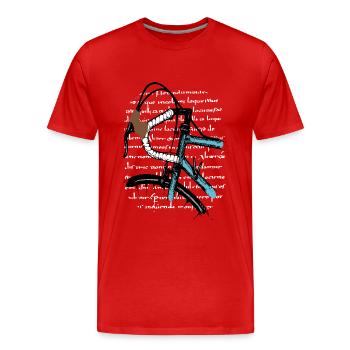 Rennrad Fahrrad Retro Design - Männer Premium Bio T-Shirt - Rot - Vorne - Damien (186cm)