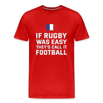 If Rugby Was Easy France Rugby - Men's Premium Organic T-Shirt - red - Front - Damien (186cm)