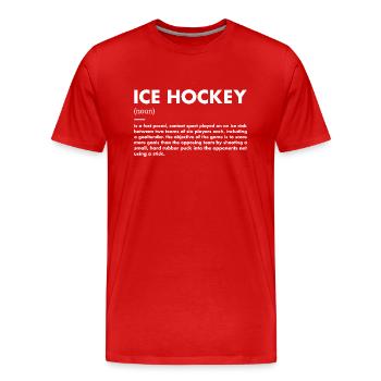 Sport Definition Ice Hockey - Männer Premium Bio T-Shirt - Rot - Vorne - Damien (186cm)