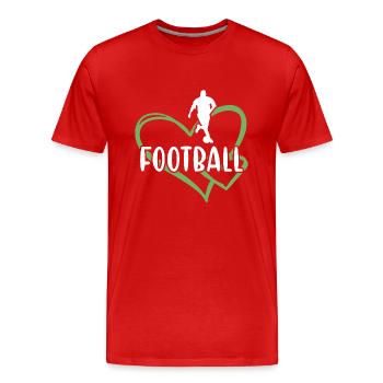 Sport Coeur Football - T-shirt bio Premium Homme - rouge - Devant - Damien (186cm)