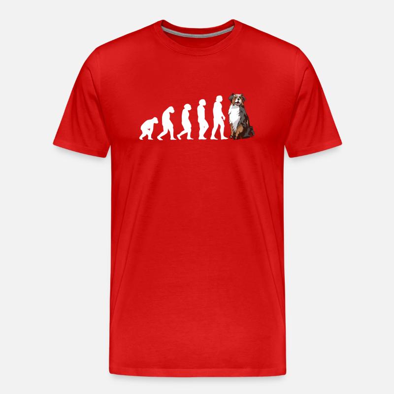 Dog Evolution Aussie - Männer Premium Bio T-Shirt - Rot