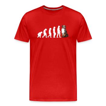 Dog Evolution Aussie - Männer Premium Bio T-Shirt - Rot - Vorne - Damien (186cm)