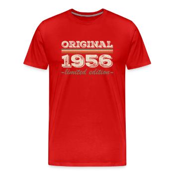 Légende depuis 1956 Né en 1956 Anniversaire 1956 - T-shirt bio Premium Homme - rouge - Devant - Damien (186cm)