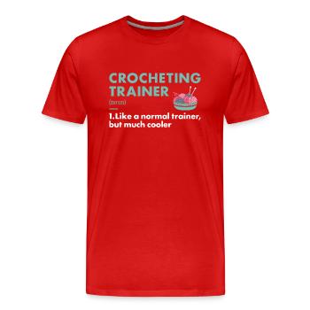 Crochet Trainer Définition Crochet - T-shirt bio Premium Homme - rouge - Devant - Damien (186cm)