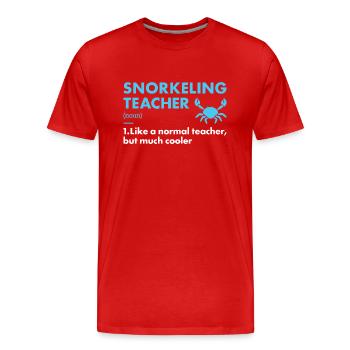 Snorkeler Teacher Definition Snorkeling - Men's Premium Organic T-Shirt - red - Front - Damien (186cm)