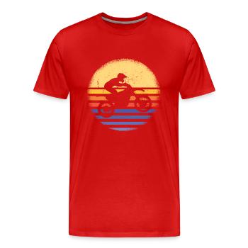 Sport Retro Sunset Motocross - T-shirt bio Premium Homme - rouge - Devant - Damien (186cm)