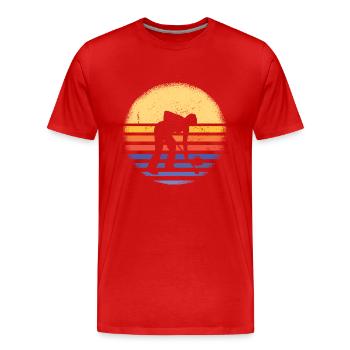 Sport Retro Sunset Curling - Men's Premium Organic T-Shirt - red - Front - Damien (186cm)