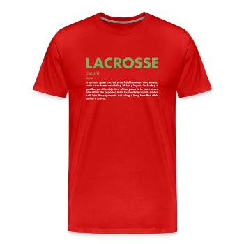 Définition du sport crosse - T-shirt bio Premium Homme - rouge - Devant - Damien (186cm)