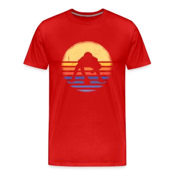 Sport Retro Sunset Flag Football - T-shirt bio Premium Homme - rouge - Devant - Damien (186cm)
